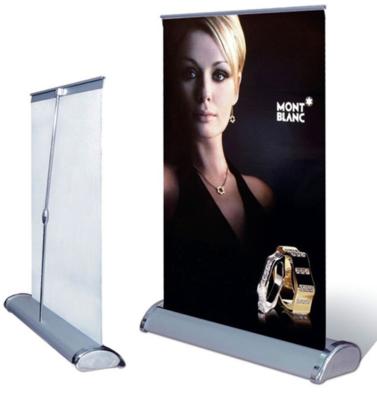 China A3 Size Factory Digital Printing Advertising Aluminum Alloy Double Face Table Top Portable Retractable Easy Stand Banner Stand for sale