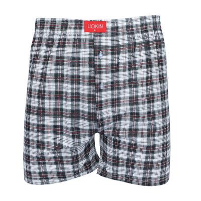 China Amazon's Popular Casual Men's Underwear Print Plaid Cool Comfortable Loose Woven Boxer For Men Te koop