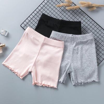 China Candy Color New Kids Underwear Shorts Ruffle Stretchy Girls Legging Anti Light Seamless Cotton Kids Girls Safety Shorts for sale