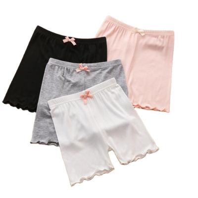 China New Korea Style Long Leg Summer Girls Shorts Anti Lighting Ruffle Bow Kids Panties Soft Girls Safety Pants For Everyday for sale