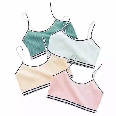 China New Stylish Girls Bra Puberty Underwear Cotton Junior Student Girls Sport Vests Comfortable Sling Children Girl Bras for 7-12Y for sale