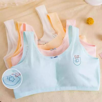 Κίνα School Student Undergarments Vest Cotton Bra for Young Girl Wireless Puberty Training Bras Padded Plus Size Girls Bra Underwear προς πώληση