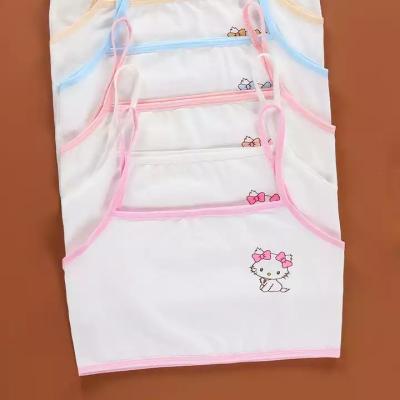 Chine Free Size Children's Underwear Bra Sports Teenager Student Cute Cat Cotton Single Layer Little Girls Bras à vendre