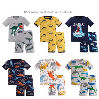 China European and American children's sleepwear summer pure cotton short-sleeved baby cartoon boys pajamas suit for sale for sale