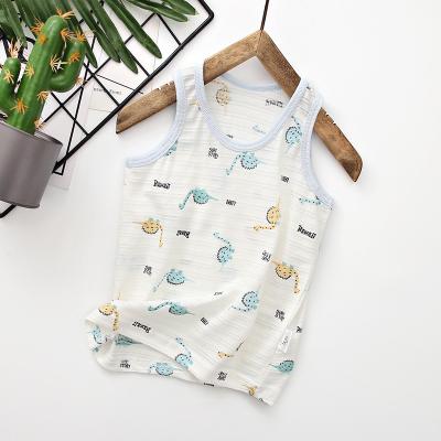 China U Shape Summer Kids Children Clothing Cartoon Baby Boys Sweat Vest Sleeveless Cotton Underwear Kids Boys Printing Vest for sale