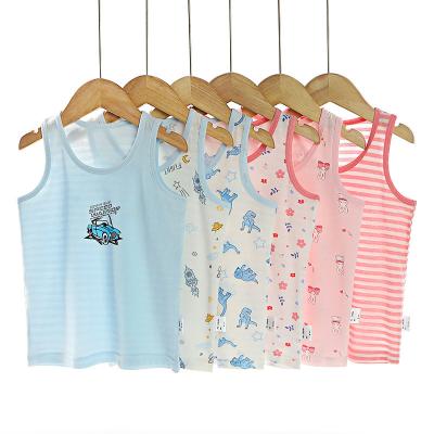 中国 Crewneck New Stylish Top Underwear Cartoon Printing Kids Tank Top Pure Cotton Sleeveless Boys Vest for Daily Wearing 販売のため