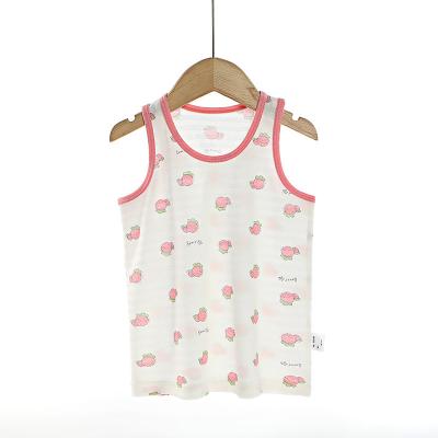 China Individual Packaging High Quality Children's Summer Underwear Cure Print Cotton Soft Undershirt Little Girls Nice Vests en venta