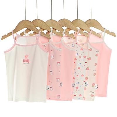 Chine Hot Sale Cute Print Seamless Children Girls Vest Summer Sleeveless Camisole Pure Cotton Stretchy Cute Top Vest for Girls à vendre