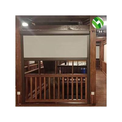 China YTS Sun Protection Zipper Track UV Roller Blinds Shades Motorized Outdoor UV-Protection Roller Shade Balcony Roller Blinds for sale