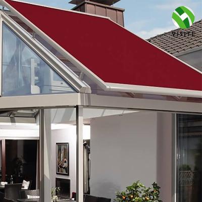 China Lightweight Modern Electric Patio Awnings Retractable Roof Blinds Glass Gazebo Motorized Skylight Tents for sale