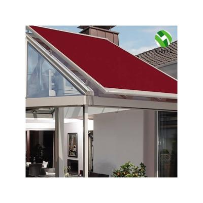 China Hot Selling Modern Electric Zipper Awnings Light Adjustment Patio Roof Blinds Retractable Glass Gazebo Motorized Skylight Tents for sale