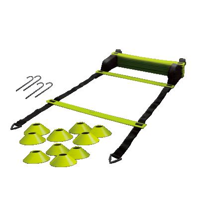 China Eco-friendly Material Custom Adjustable 12 Rung Soccer Football Training Gear Agility Ladder for sale