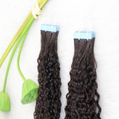 China Wholesale Factory Price 100% Virgin Remy Full Cuticle Human Natural Double Curly Tape Hair Extensions Curly Curly Human Hair Extensions for sale