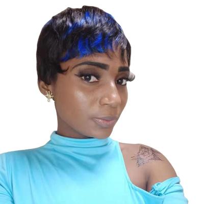 China 100% Brazilian Virgin Hair Cheap Curly Short Pixie Wig Side Part Lace Front Hair Wigs 100% Brazilian Hair Wigs For Black Women for sale