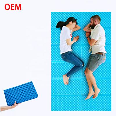 China Aluminum Double Folding Crate Sleeping Mat Lightweight Portable Waterproof Egg Pad IXPE Foam Waterproof Lightweight Durable To Increase Outdoor Picnic for sale