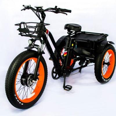 China 2020 500W 750W 3 wheel aluminum alloy fat tire cargo bike electric tricycle with cheap price for sale