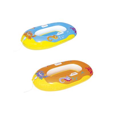 China Warter Sports Heavy Duty Inflatable 34009 Handles Bottom 2 Colors Assorted Baby Float Boat for sale