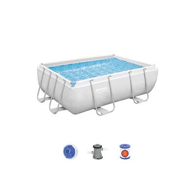 China Water Fun Sets 56629 Summer Family Steel Frame Square Above Ground Swimming Pools Outdoor for sale