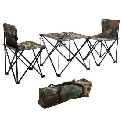 China Outdoor Minimalist Whotman Camping Rise Camouflage Camping Folding Table Set for sale