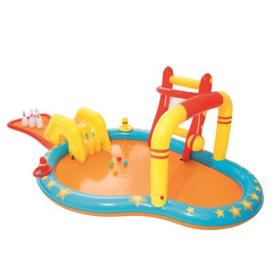 China Water Pool With Slide 53068 Kids Play Center Bowling Pool Slides Spray Inflatable Water Park For Kids for sale