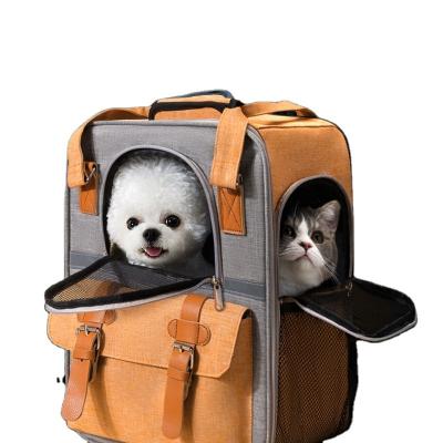 China Cat Backpack Carrier Expandable Mesh Breathable Breathable Foldable Pet Travel Bags For Small Dogs Cats Rabbits for sale