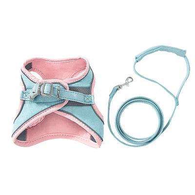 China New Viable Wholesale Adjustable Dog Accessories Sublimation Dog Harness Set Personalized Neoprene Dog Chest Harness Collar for sale