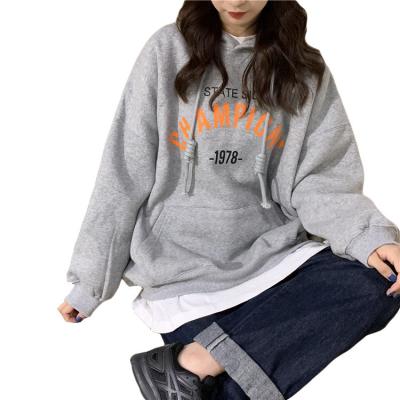 China 2022 Autumn New Letter Print Ladies Hoodie Loose Soft Student Sweater Breathable Jacket for sale