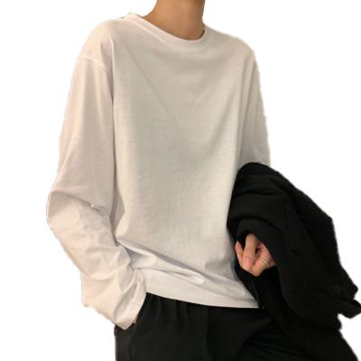 China Breathable Women T Shirt Round Neck Loose Commuter Long Sleeve Solid Color T-Shirt for sale