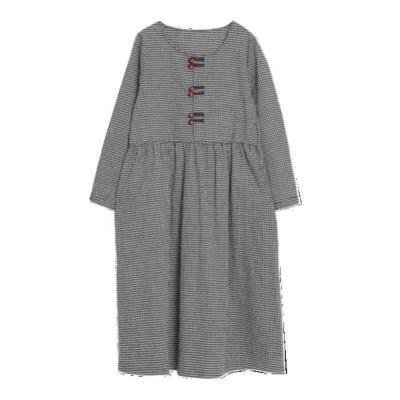 China New Fashion Anti-static Ladies Dress Commuter Large Size Loose Cotton Canvas Ladies Dress for sale