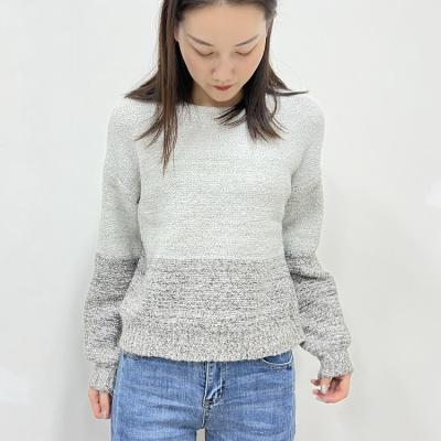 China Custom Women's Sweater Fashion OEM Crew Neck Drop Shoulder Anti Shrink Knitwear Knit Sweater for sale