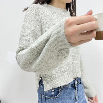 China New Design Autumn Winter Regular Round Neck Drop Shoulder Pullover Anti-Shrink Sweater For Women for sale