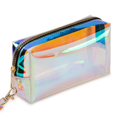 China Wholesale Fashion Glitter Cosmetic Bag Customized Travel Makeup Bag Small Clear PVC Storage Zipper Plastic Wash Bags for sale