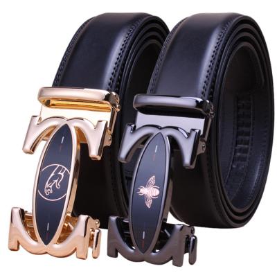 China Classic men's luxury brand designer custom leather belt with printable logo buckle automatic belt men's classic belts for sale