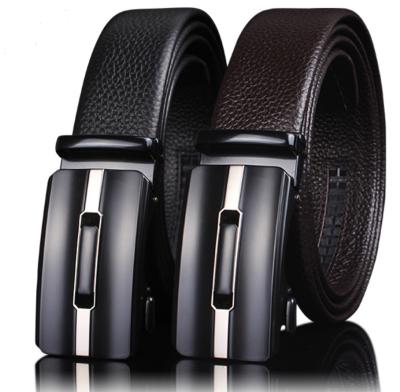 China Luxury Designer Classic Men's Automatic Buckle Fashion Brand Leather Belt With LOGO Printed Casual Belt for sale