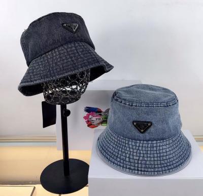 China 2021 High Quality Picture Triangle With Letter Word Patchwork Bucket Hat Women Fisherman Denim Floppy Hats for sale