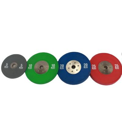 China Commercial Use Low Price Lfiting Rubber+stainless Steel Multicolor Weight Lifting Bumper Plates Pounds for sale