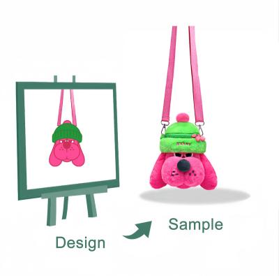 China Cloth Customized Puppy Plush Animal Bag New Small Shoulder Cartoon Cute Crossbody Bag Plush Crossbody Bag for sale