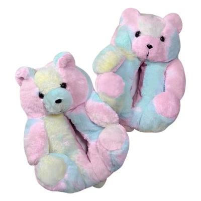 China Customized Plush Animal Slippers Fluffy Animal Slippers Winter Indoor Shoes Customized Animal Plush Slippers 038 for sale