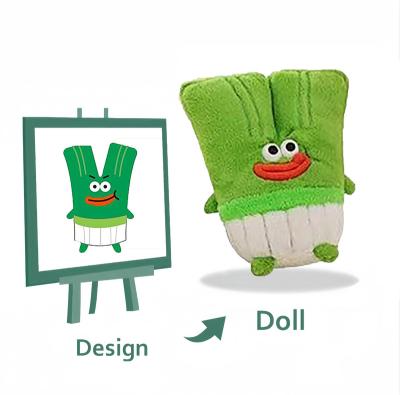 China Cloth Customized Easter Cartoon Green Onion Cute Creative Artificial Vegetable Plush Doll Gift for sale