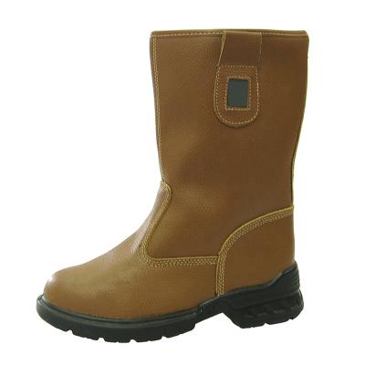 China Steel Toe High Ankle Embossed PU Sole Anti Static Steel Toe Leather Work Boots Welding Safety For Welders for sale