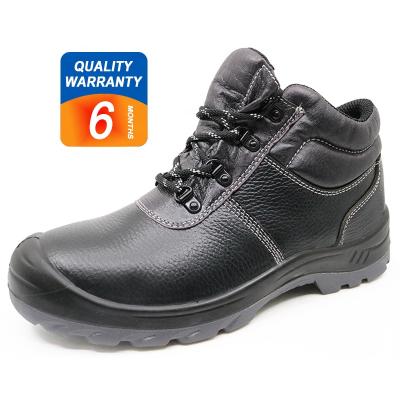 China Genuine PU Leather Toe Cap Safety Boots RUBBER Sole Static Steel Shoes Anti Static Steel Shoes for sale