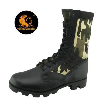 China Steel Toe High Ankle Cemented Cloth Oil Abrasion Resistant Anti Slip Mens Army Genuine Leather Jungle Steel Boots for sale