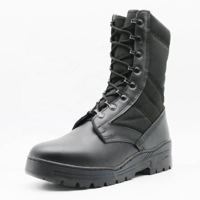 China Durable Anti Slip Black Leather Non Slip Resistant Safety Men's Acid Oil Abrasion Military Army Boots for sale