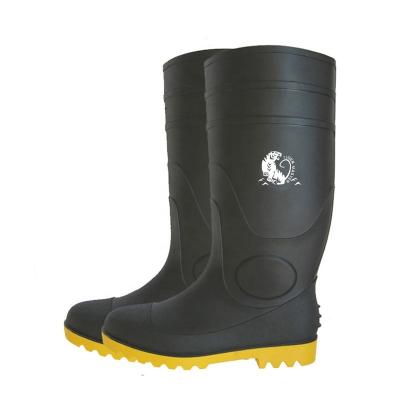 China High Steel Acid Alkali Oil Resistant Toe Knee Raincoats Prevent Puncture Safety PVC Rain Boots Steel Toe Cap for sale