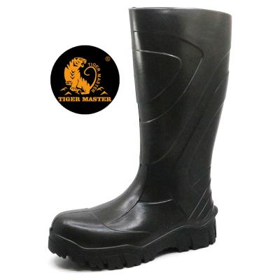 China Waterproof Acid Resistant Water Proof Alkali Oil Anti Puncture Non Slip Compound Toe PU Safety Rain Boots for sale