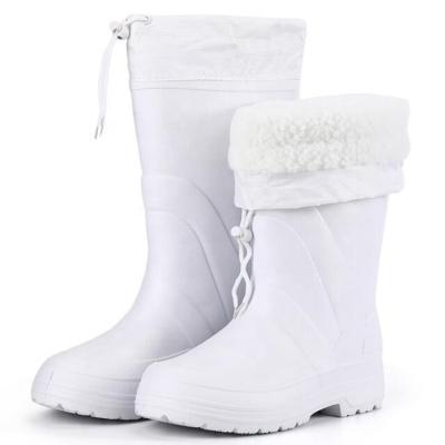 China Food Industry Lightweight White Lightweight Waterproof Anti Slip Keep Warm Winter Eva Boots For Men for sale