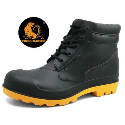 China Steel Toe CE Approved Steel Toe Oil Alkali Acid Resistant Anti Slip To Prevent Puncture Ankle PVC Safety Waterproof Rain Boots For Work for sale