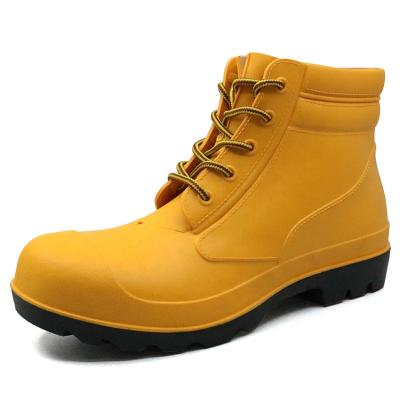 China CE Standard Steel Waterproof Chemical Acid Toe Toe Puncture Proof Oil Anti Laced Up Ankle PVC Safety Shoes for sale