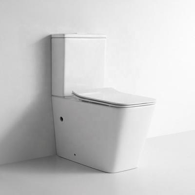 China Modern Australian Standard Toilet Two Piece Ceramic Rimless Toilet for sale