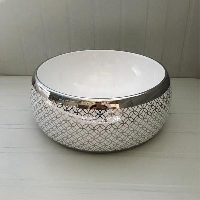 China Modern No Hole Hand Hole Modern Gold Plated Color Countertops Ceramic Luxury Sinks for sale